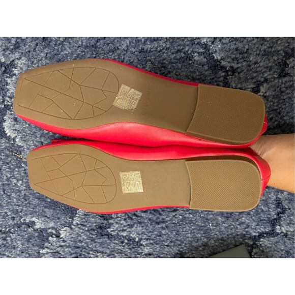 Brand New C. Paravano Women’s EU 41 US 11 Red Bowknot Square Leather Flats - Picture 5 of 7